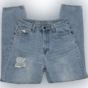 Women’s Pink Diamond Ripped Slim Jeans